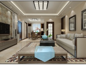 新古典风格平层客厅装修效果图