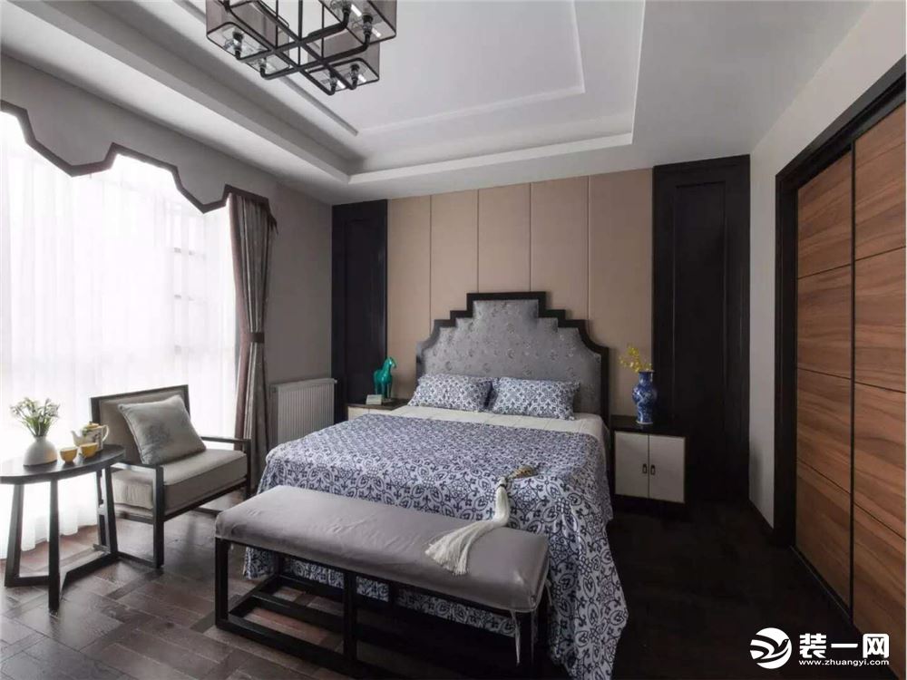 120新中式风格三居室卧室