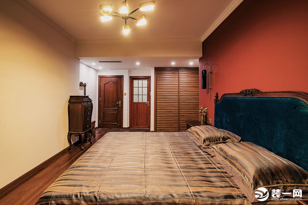 东湖城139平米美式混搭风格三居室卧室