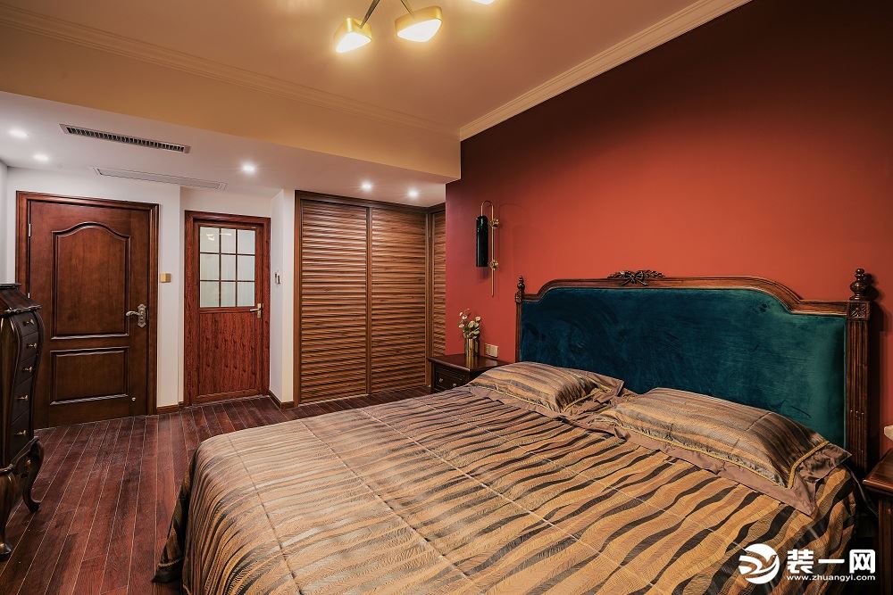 东湖城139平米美式混搭风格三居室卧室