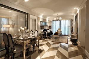 118平米三居室新古典风格餐厅