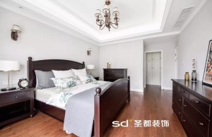 160平米现代美式风格三居室卧室