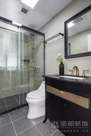 130平米美式风格三居室卫浴间