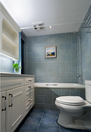 143平米美式风格三居室卫浴间