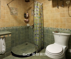 89平米美式风格两居室卫浴间