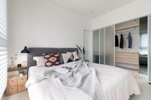 89平米北欧风格两居室卧室装修效果图
