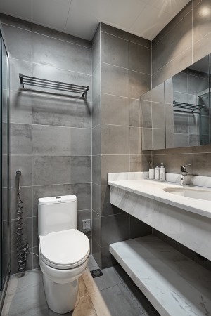 93平北欧风格两居室卫浴间装修效果图