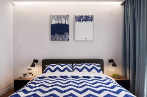 130平米三居室现代简约卧室装修效果图