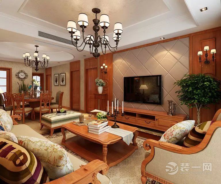 新中式风格三居室客厅
