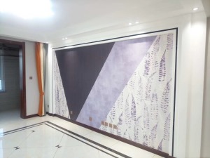 包头松石国际三居室130平现代装修样板展示背景墙