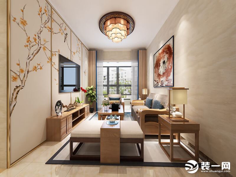 桂林深度空间装饰新中式-loft装修效果图客厅