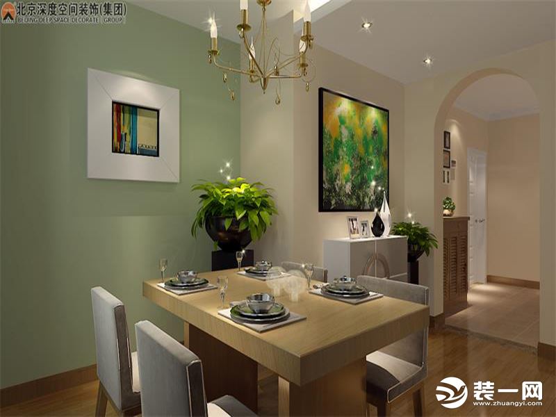 桂林深度空间装饰200平米别墅田园风格装修效果图餐厅
