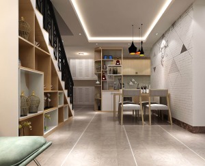 桂林深度空间装饰梧桐墅150平米现代简约风格装修效果图楼梯