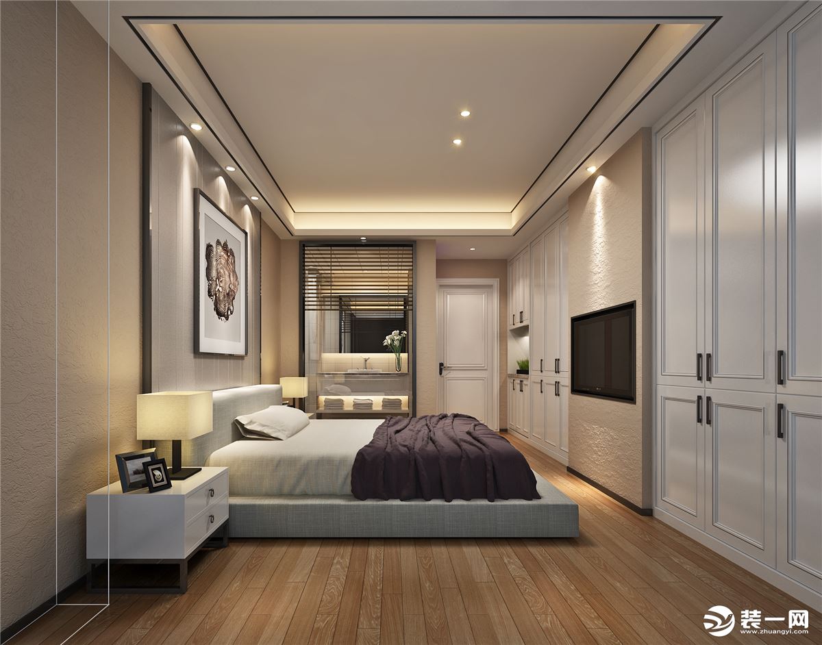 福州龙庭国际三居室140平现代简约风格装修效果图