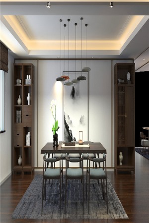 家具搭配以古典家具或現代家具與古典家具相結合，，在新中式風格家具配飾上多