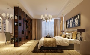 呼和浩特城市亮点113平三居室现代风格卧室