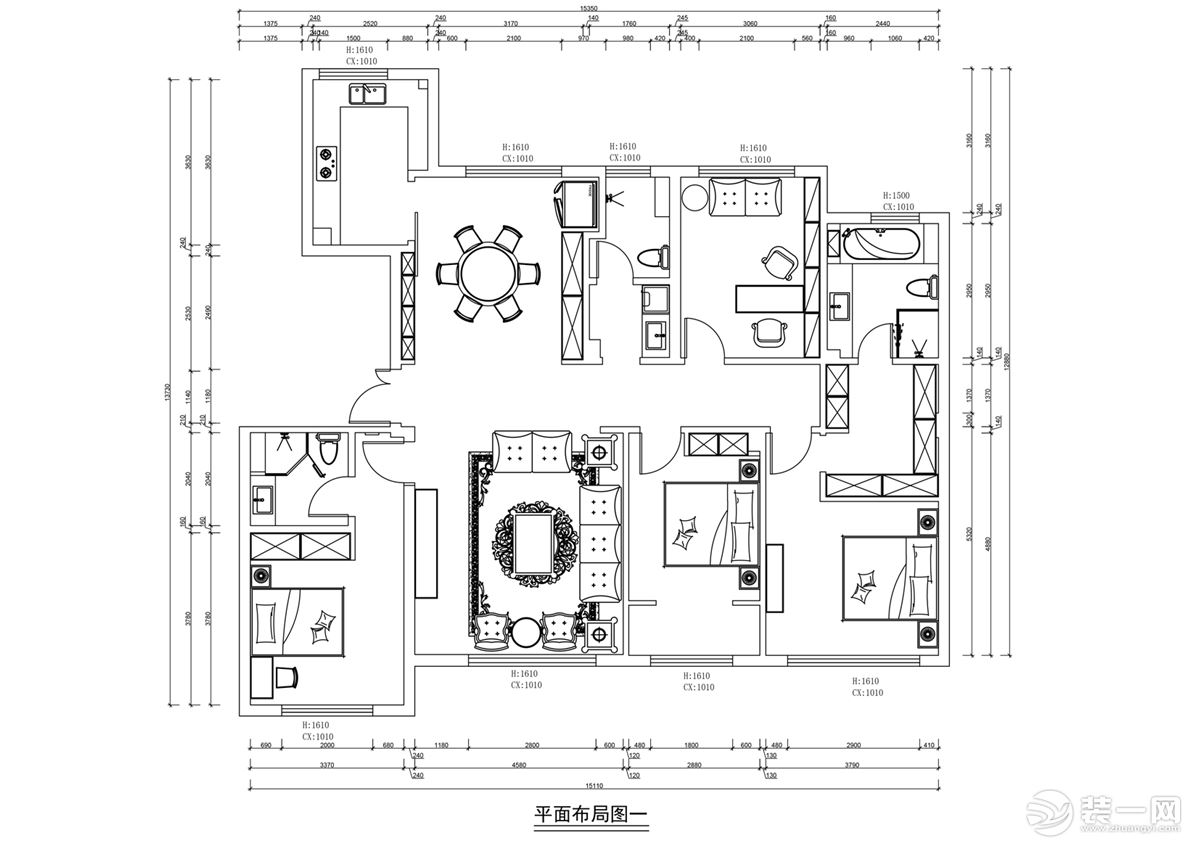 185平户型图图片