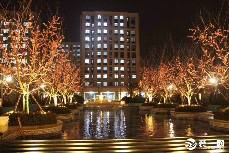 济南海尔绿城全运村麗园最美夜景高清照片-真是美极了！TEL:158-6453-4210曾经理