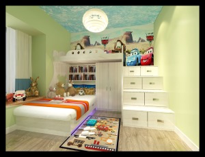 世洋丽豪园80平二室北欧风格装修效果图儿童房