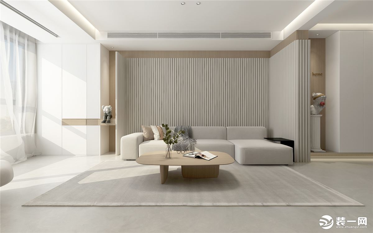 石家庄东易日盛装饰-融创中心155平米极简风格客厅装修效果图