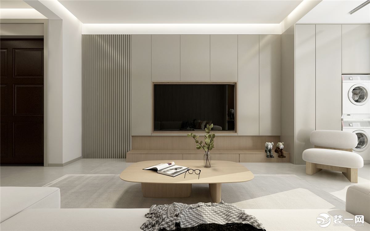石家庄东易日盛装饰-融创中心155平米现代极简风格客厅装修效果图