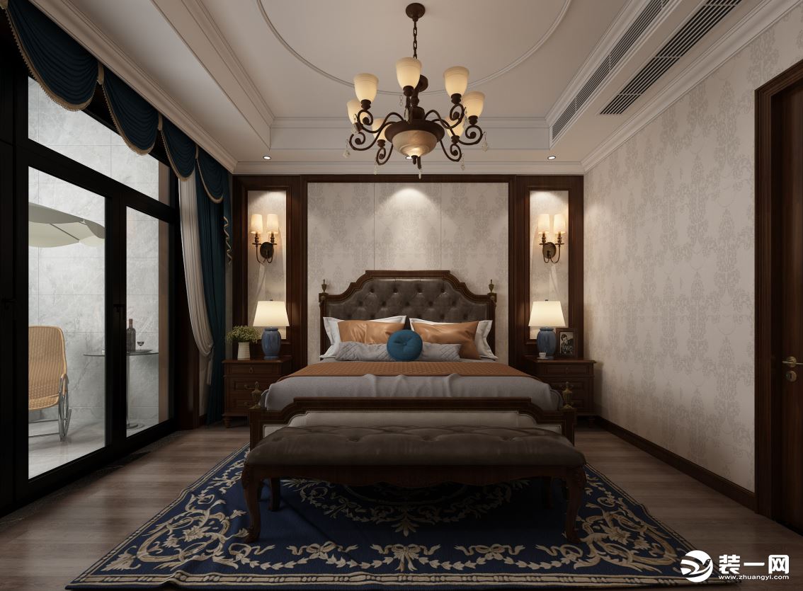石家庄东易日盛装饰-万合名著155平米美式风格卧室装修效果图