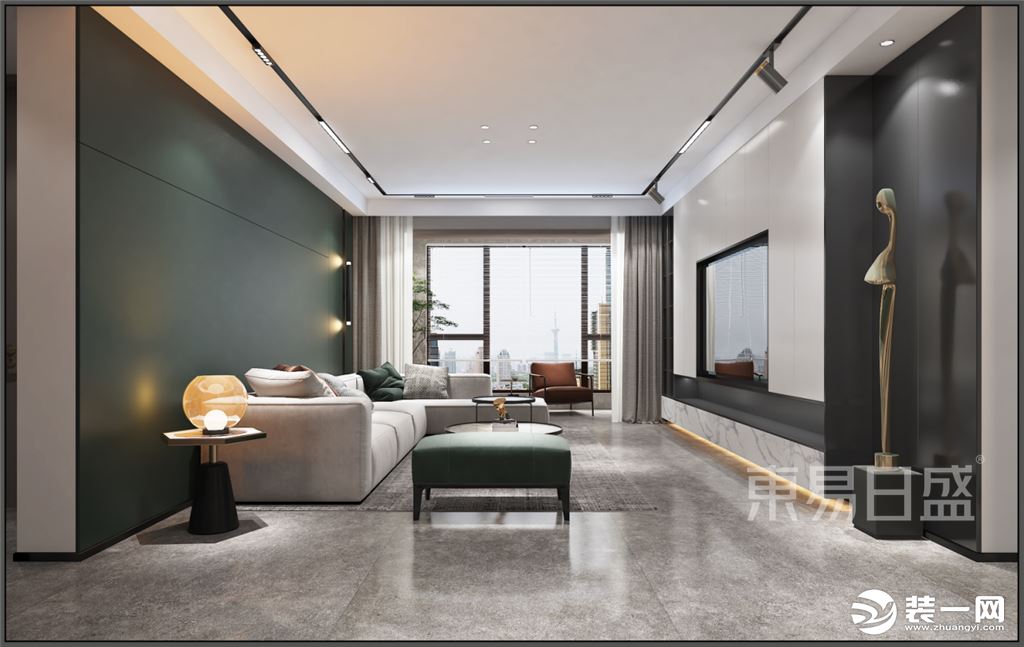 石家庄东易日盛装饰-融创中心217平米现代风格客厅装修效果图