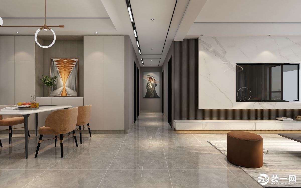 石家庄东易日盛装饰-国赫天著130平米现代风格走廊装修效果图