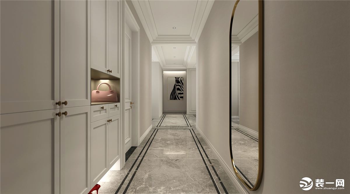 石家庄东易日盛装饰-万合名著140平米简美风格走廊装修效果图