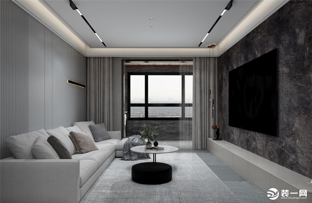 石家庄东易日盛装饰-东南智汇城132平米现代风格客厅装修效果图
