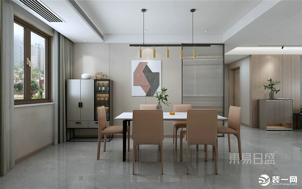 石家庄东易日盛装饰-维多利亚158平米现代风格餐厅装修效果图