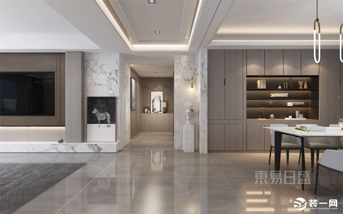 石家庄东易日盛装饰-维多利亚205平米现代风格走廊装修效果图