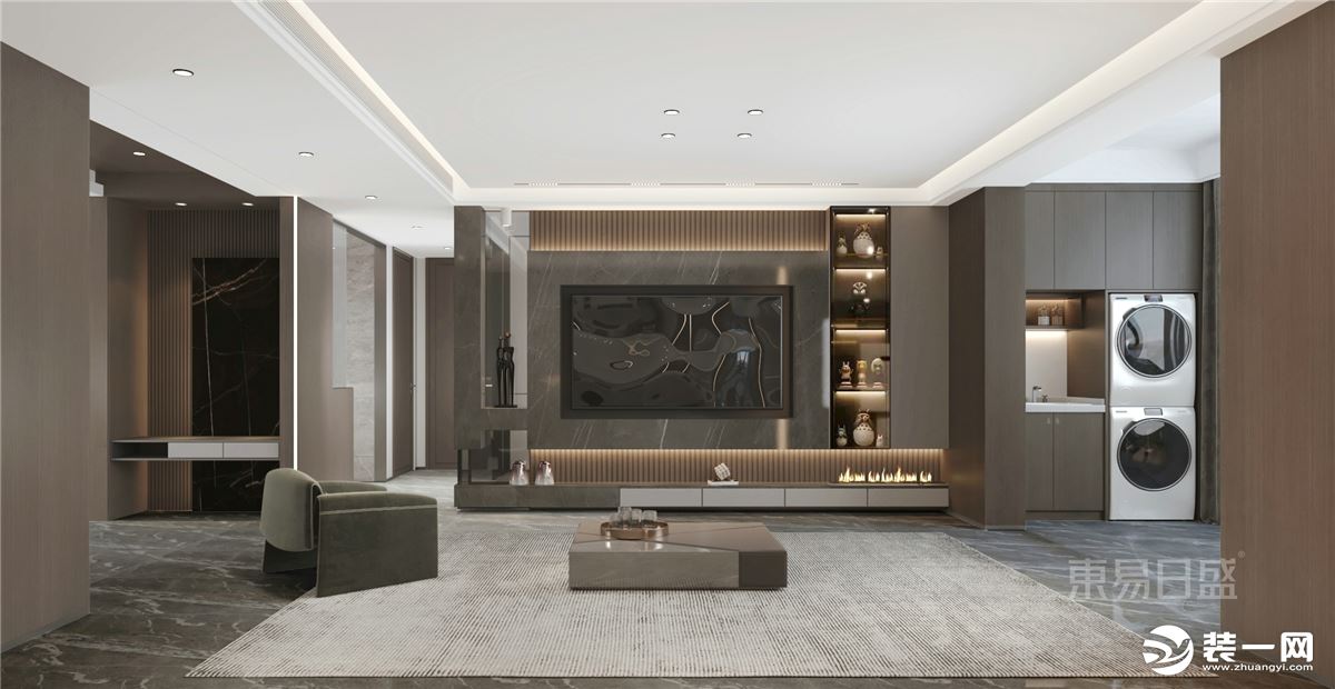 石家庄东易日盛装饰-远洋晟庭170平米现代风格客厅装修效果图