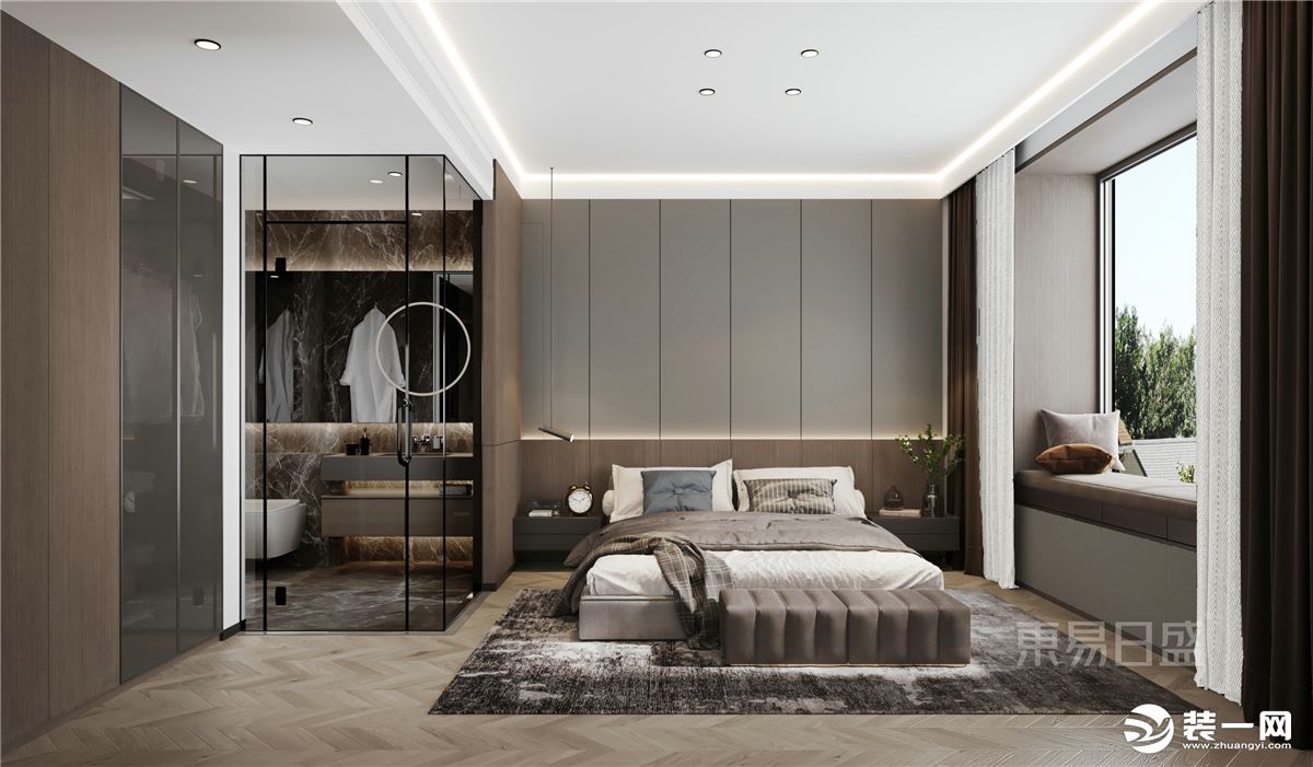 石家庄东易日盛装饰-远洋晟庭170平米现代风格卧室装修效果图