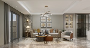 石家庄东易日盛装饰-想象国际130平米现代轻奢风格客厅装修效果图
