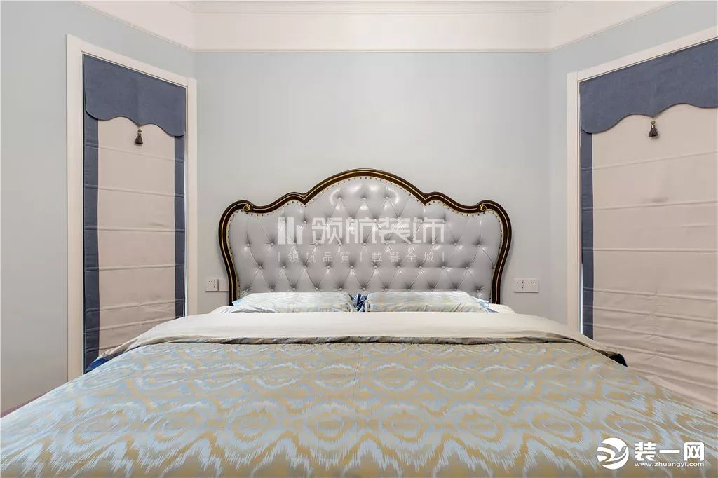 【领航装饰】徐州140平方户型轻奢美式风格三居室卧室装修效果图