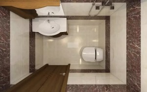 大户型新中式风格卫浴间装修效果图