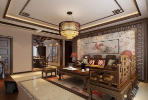 新中式別墅，客廳