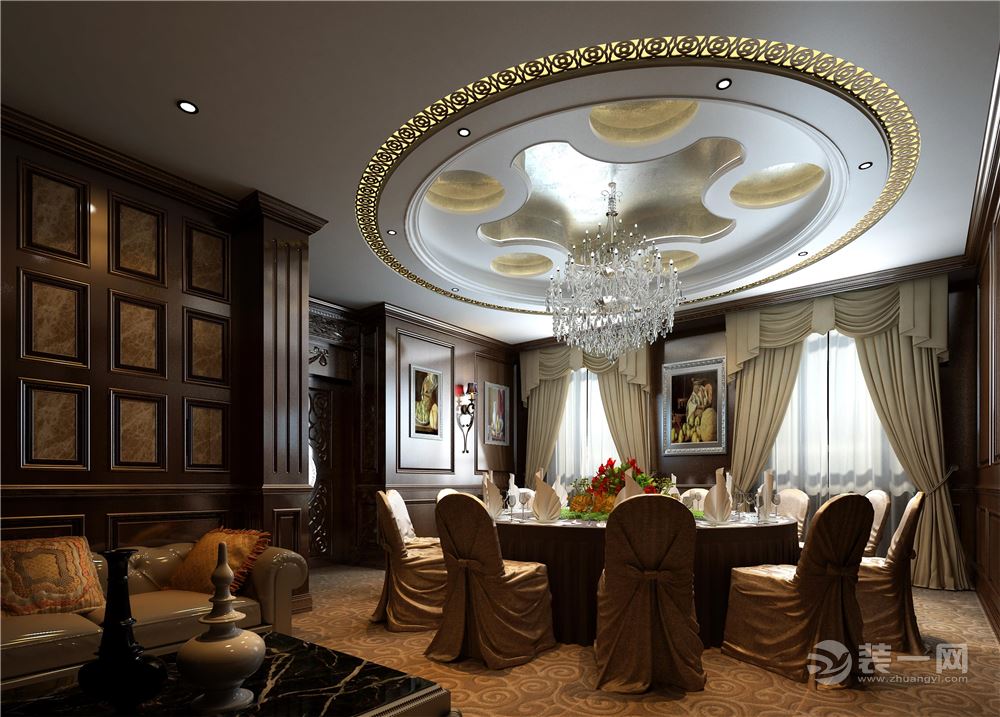 长沙碧桂园蓝宝湾 360平 造价56万 美式风格宴会厅