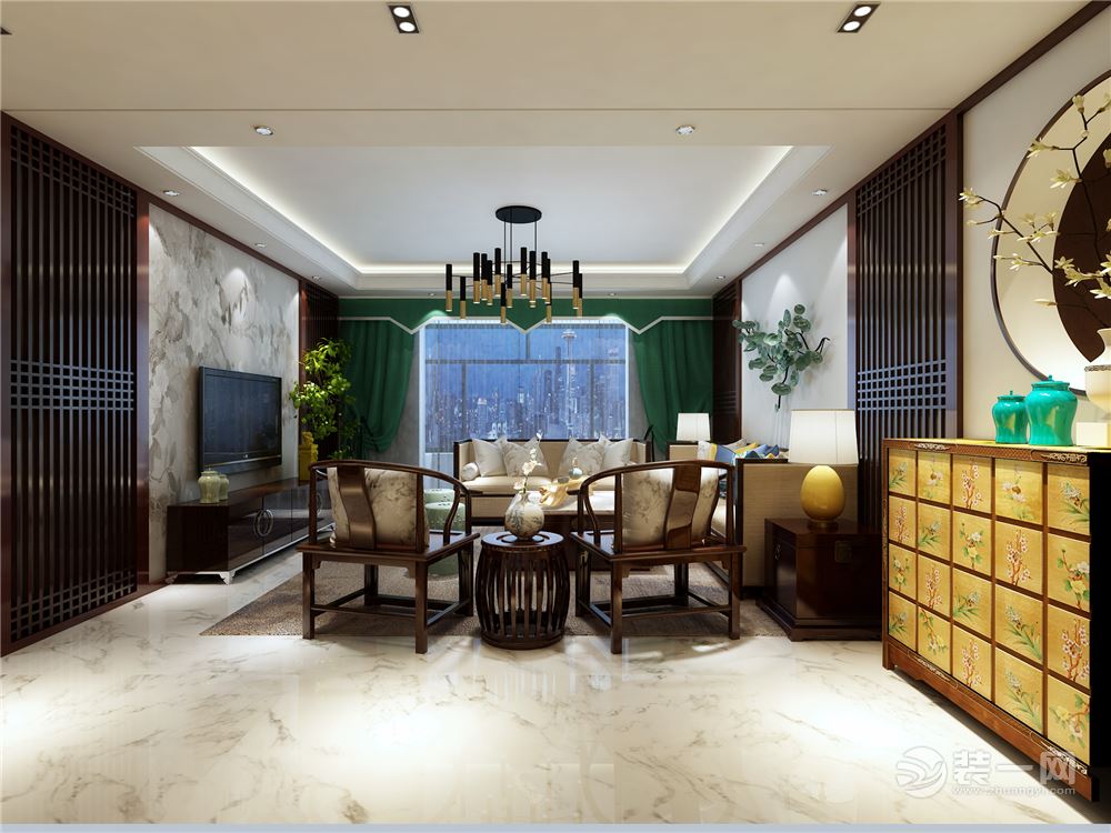 大庆新城月亮湾170平中式四居室餐厅