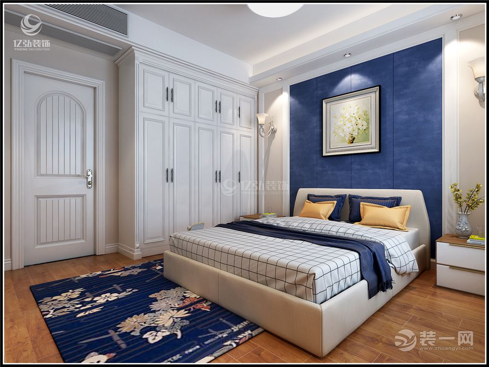 襄阳亿弘装饰-山水天成136平美式风格装修案例卧室