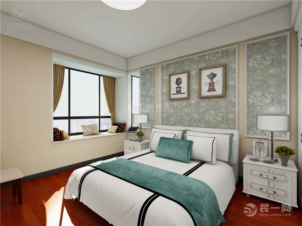 山水家园一期127平欧式风格装修案例卧室-襄阳亿弘装饰
