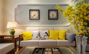 本案是典型的新中式设计风格装修效果图，房屋主人寻求一种沉稳、舒适、放松的生活空间。这个男主人的温文尔