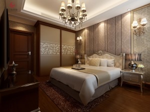 襄阳亿弘装饰-红星国际135平欧式古典装修案例卧室