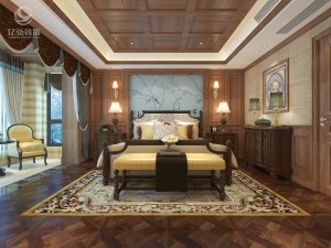 襄阳亿弘装饰210平复式美式风格装修案例卧室