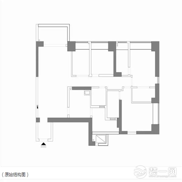 龍湖香醍漫步 160平方 三居室現(xiàn)代簡約風格  原始結(jié)構(gòu)圖 裝修效果圖