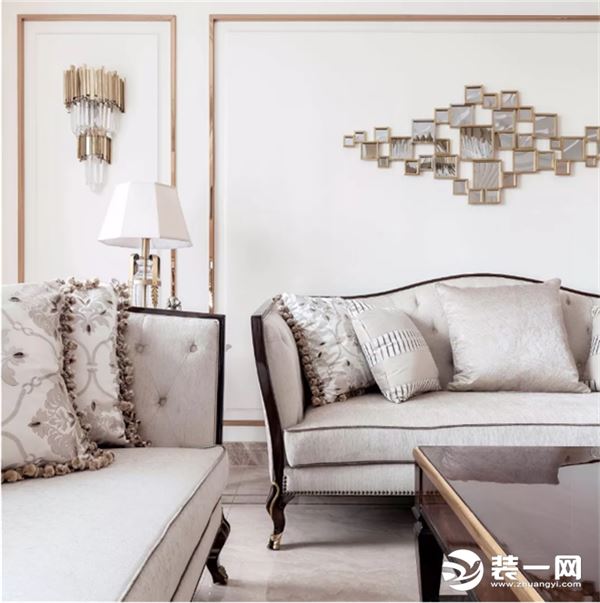 深业华府 170平方 三居室现代美式风格  沙发背景 装修效果图