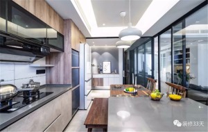  香樹灣云景 105平三居室 現代簡約  餐廳 廚房 裝修效果圖