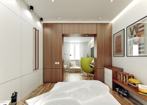 泰合新光华府75平北欧二室一厅装修效果图造价6.2万--卧室