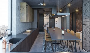 福州盛世嘉元116平米两居室工业风格餐厅效果图